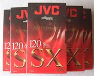 JVC High Performance SX 120 6hrs. VHS tapes.5 Pack
