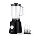 Geepas Electric Blender Smoothie Maker, Food Jug Blender 650W –Stainless Steel Blades, 3 Speed Control with Pulse & Turbo Functions, 1.6L Large Jar & Coffee Spice Grinder Jar, Smoothie Maker – Black