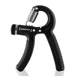 Konex Adjustable Hand Gripper Strengthener for Men & Women | Hand Exercise Equipment for Home and Gym Workouts (Without Counter, Black)