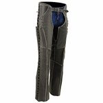 Milwaukee Leather MLL6536 Women's 'Elegant' Distressed Grey Leather Chaps - XX-Small