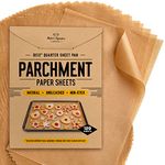 Quarter Sheet Pans 8x12 Inch Pack of 120 Parchment Paper Baking Sheets by Baker’s Signature | Precut Silicone Coated & Unbleached – Will Not Curl or Burn – Non-Toxic & Comes in Convenient Packaging