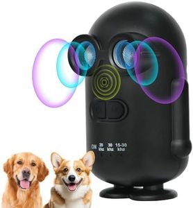 PRAPIROON Anti Barking Device - 【2025 New】 Indoor/Outdoor Ultrasonic Dog Bark Deterrent with 3 Modes (50ft Range), Safe & Effective for Dogs 10-130 lbs All Ages, IPX5 Waterproof, USB Rechargeable