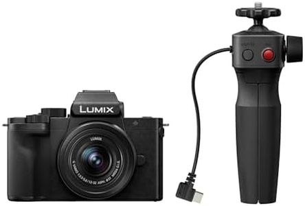 Panasonic Lumix DC-G100DVEBK Micro Four-Thirds Mirrorless Camera with Lumix G Vario 12-32mm F3.5-5.6 Lens & DMW-SHGR2 Tripod Grip, 20.3MP, 4K 30p/FHD 60 Video, Vlogging Camera, USB-C Charging, Black