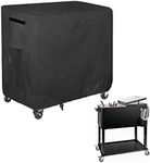 STEECA Waterproof Cooler Cart Cover Fits 65-80 Quart Patio Party Ice Chest Rolling Cooler, 32L x 18W x 32H inch, Black