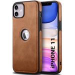 TheGiftKart Genuine Leather Finish iPhone 11 Back Cover Case | Shockproof Design | Raised Edges for Camera & Screen Protection | Stunning Minimalist Design Back Case Cover for iPhone 11 (Brown)