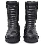 Biker Waterproof Boots with Steel Toe : High Ankle Leather Waterproof Boots for Men with Memory Foam Footpad & High Performance Rubber Sole. Sizes 5 to 12 Available. Article : 706Black (Numeric_9)