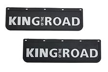 King of the Road Mud Flaps 2 pcs Set for Truck Lorry Trailer in Black Embossed Rubber 18 x 60 cm / 7 x 23.5 in