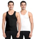 FREECULTR Regular Fit Organic Cotton Vest for Men| 100% Organic Fabric, Round Neck Comfort Vest White, Black