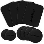 Metal Plate for Cell Phone Magnetic Car Mount, pop-tech10 Pack Replacement Disc Plate with Strong Adhesive Backing Sticker for Magnet Holder Magnet Cradle Magic Stand - Rectangle & Round Black