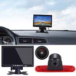 〔18mm Lens Camera + 7'' TFT LCD Monitor〕Car HD waterproof 3rd Brake Light Reverse Camera Kit for Fiat Doblo 263 van (2010-Present)/Opel Combo(2011-2018)