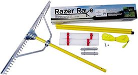 Jenlis Razer Rake Heavy Duty Collapsible Aluminum Pond & Lake Rake for Removal of Weeds, Leaves, & Floating Scum, Shoreline & Beach Landscaping Tool