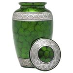 Eternal Harmony Cremation Urn for Human Ashes | Memorial Urn Carefully Handcrafted with Elegant Finishes to Honor and Remember Your Loved One | Adult Urn Large Size with Beautiful Velvet Bag (Green)