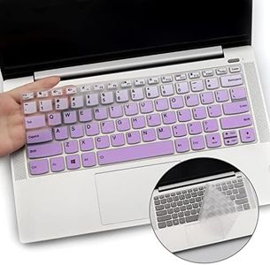 2Pcs Keyboard Cover for 2020 Lenovo Flex 5 14" 2-in-1 Laptop / Idepad S540 14 inch / IdeaPad Flex 5 14 inch, Ultra Thin Silicone Protector Skin for 2020 Lenovo Flex 5 14（OPurple+Clear）…