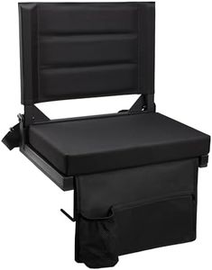 Maeytau Stadium Seats for Bleachers with Back Support, Portable Bleacher Seats with Thick Padded Cushion and Shoulder Strap, Wide Stadium Seat Chair Includes Hooks, Cup Holder and Side Pocket