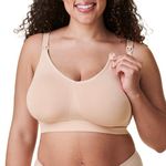 BRAVADO! DESIGNS Body Silk Seamless Nursing Bra for Breastfeeding, Wireless Maternity Bra, Butterscotch Sustainable Fabric, Large