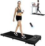 Under Desk Treadmill Walking Pad Portable Flat Slim Machine with Remote Control LCD Display for Home Office Gym Use, Installation Free (Black)