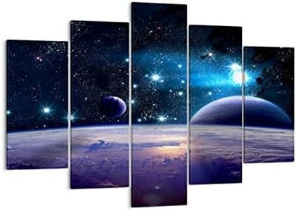 Quadro su Tela 150x100cm Stampe da Parete cosmo pianeta Grandi XXL Decorazione Murale Camera da Letto Cucina Set 5 pezzi Quadri Moderni Soggiorno Grafica Immagini Wall Art Canvas EA150x100-3575
