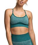 ShinyStar Women Seamless Sports Bra Mid Impact Yoga Bras Unique Cross Back for Gym Exercise Fitness