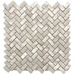 Genuine Mother of Pearl Oyster Herringbone Shell Mosaic Tile for Kitchen Backsplashes, Bathroom Walls, Spas, Pools by Vogue Tile (Pack of 5 Sheets)