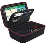 BOVKE Hard GPS Case for 6-7 Inch TomTom Truck Sat Nav GO Expert, Garmin DriveSmart 65/76/61 Sat Nav, Garmin Camper 780/Garmin dēzl LGV700 Sat Nav, Extra Room for Friction Mount,Black+Inside Black