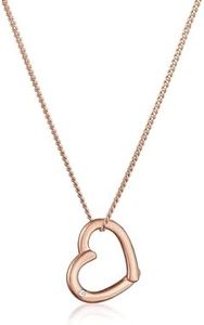 Elli DIAMONDS Collana Donne Ciondolo Cuore Elegante con Diamante (0.015ct.) in Argento Sterling 925