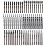 60Pcs T Shank Jigsaw Blades Set for Wood Plastic Metal Fine Cut and Straight, Compatible with Dewalt Bosch Makita Milwaukee, Fits Most Jig Saw Models