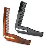 Folding Comb for Beard Hair, 2 Pieces Beard Comb Portable Folding Comb for Men Pocket Flip Combs for Men and Women, Butterfly Knife Comb Hair Combs for Men Small Comb Plastic Portable Travel Hair