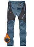 JHMORP Women's Winter Snow Ski Pants Waterproof Windproof Softshell Fleece Snowboard Outdoor Hiking Pants (Gray Blue,CA M)