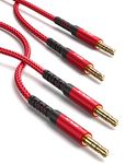 AUX Cable 3.5mm Audio Cord, JSAUX【2 Pack 6ft】 Male to Male Headphone Jack Auxiliary Stereo Nylon Braided Cord Compatible with Beats, Car/Home Stereos, Speaker, iPhone, iPod, Sony, Echo Dot - Red