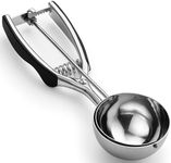 Spring Chef Extra Large Cookie Scoop, 18/8 Stainless Steel Baking Scooper, Spring Loaded Trigger Release for Cookie Dough, Ice Cream, Meatball, Cupcake - 5.5 Tablespoon (tbsp) Portion, 10, Black