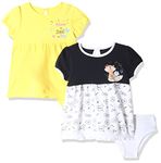 Amazon Brand - Jam & Honey Baby-Girl's 100% Soft & Pure Cotton Above The Knee Short Sleeve Casual Dress with Panty Set