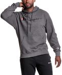 Champion Men's Graphic Powerblend Fleece Hood Sweatshirt, Granite Heather-y06794, XL