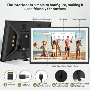 Frameo 15.6" Digital Photo Frame – WiFi, IPS Touchscreen