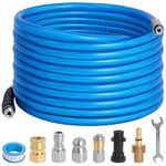 10M Pressure Washer Drain Jetter Compatible with Karcher K2-K7 Series and Bosch Pressure Washers 5800 PSI Sewer Jetting Hose Cleaning Kit with Jet Nozzle & Rotating Jet Nozzle