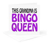 3dRose gc_149773_5 6 x 6-Inch "This Grandma is Bingo Queen Purple " - Greeting Card