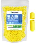 Capsules Express- Size 0 Yellow Empty Gelatin Capsules 500 Count - Kosher and Halal Certified - Gluten-Free Pure Bovine Gelatin Pill Capsule - DIY Powder Filling