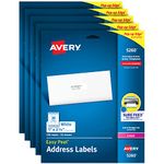 Avery Easy Peel Address Labels for Laser Printers , 1" x 2-5/8", Case Pack of 5 (5260)