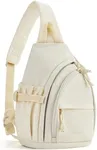 BAGSMART Crossbody Sling Bags, Small Chest Bag for Casure, Cross Body Bag for Women/Mens Gift, White Opal