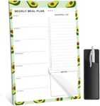 60 Sheets Meal Planner for fridge with Pen Holder, 7x10'' Magnetic Meal Planner and Grocery List Undated Weekly Meal Planner with Tear off Shopping List for Meal Planning and Shopping, Fruit Design