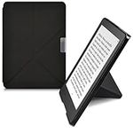 kwmobile Origami Case Compatible with Kobo Aura Edition 2 Case - Slim PU Leather Cover with Stand - Black