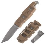 GEAR AID Kotu Tanto Fixed Blade Knife with Sheath, Coyote, 3” Blade