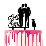 CARISPIBET Wedding Cake Topper Party Cake Acrylic Silhouette Decoration "Mr. & Mr." Marriage Cake Decorative