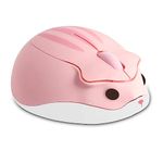 LIKE SHOW Wireless Mouse Cute Hamster Shaped Computer Mouse 1200DPI Less Noice Portable USB Mouse Cordless Mouse for PC Laptop Computer Notebook MacBook Kids Girl Gift(Pink)