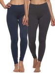 Felina Womens 2 Pack Velvety Soft Lightweight Legging Blue/Grey X-Large