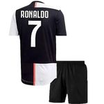 Ronaldo 7 Football Jersey with Black Shorts (Kid's, Boy's & Men's) (7_8 Years, Clear)