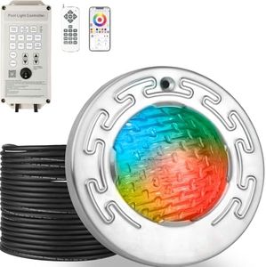 SOLAR SPORTS 6 Inch Color Changing Spa Lights for Inground Swimming Pool and Spa, Led Pool Lights for Most 6 Inch Wet Niche, Ac120v, Ip68 Waterproof, 50ft Cord, 3 Way Control, RGBW, Upgraded Version