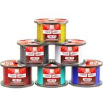 14 Gauge Wire Combo 6 Pack 12V 100'FT per Roll (600 ft Total) 14 Gauge Auto Wire Copper Clad Aluminium Low Voltage 14 Gauge Wire