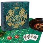 Talking Tables Casino Night Kit Poker, Blackjack, Roulette-Gambling Set for Adults, Gifts for Him | Contains Game Mat, Chips, Money, Balls, Playing Cards, Paper, Plastic, GAMECASINO