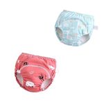 Softlia Padded Underwear for Babies and Kids| Ideal for Potty Training & Mess-Free Diaper-Free time | 3 Layers of Cotton Padding | Absorbs 1 Pee | Bear & Giraffe (Pack of 2) | 6 kg to 10 Kg