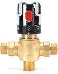 Tremax Thermostatic Mixing Valve,Shower Mixer Valve with 1/2'' G Connector, Hot Water and Cold Water Mixing Valve, Centigrade Scale Mark, Solid Brass (Golden)